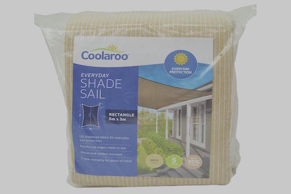 CEVERREC35: Vela de sombra rectangular 'Coolaroo Everyday' 3 m x 5 m